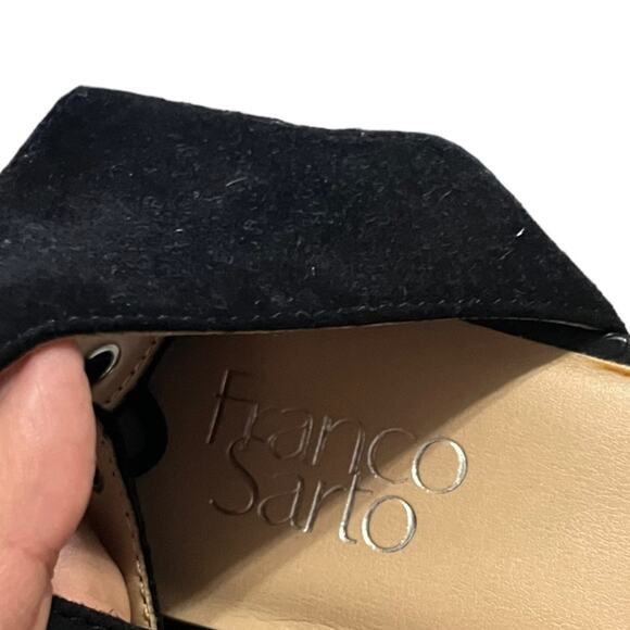 Franco Sarto Gem Lace-Up Block Heel Black Sandals Tie Strappy Formal Shoe Size 9 - Picture 4 of 11